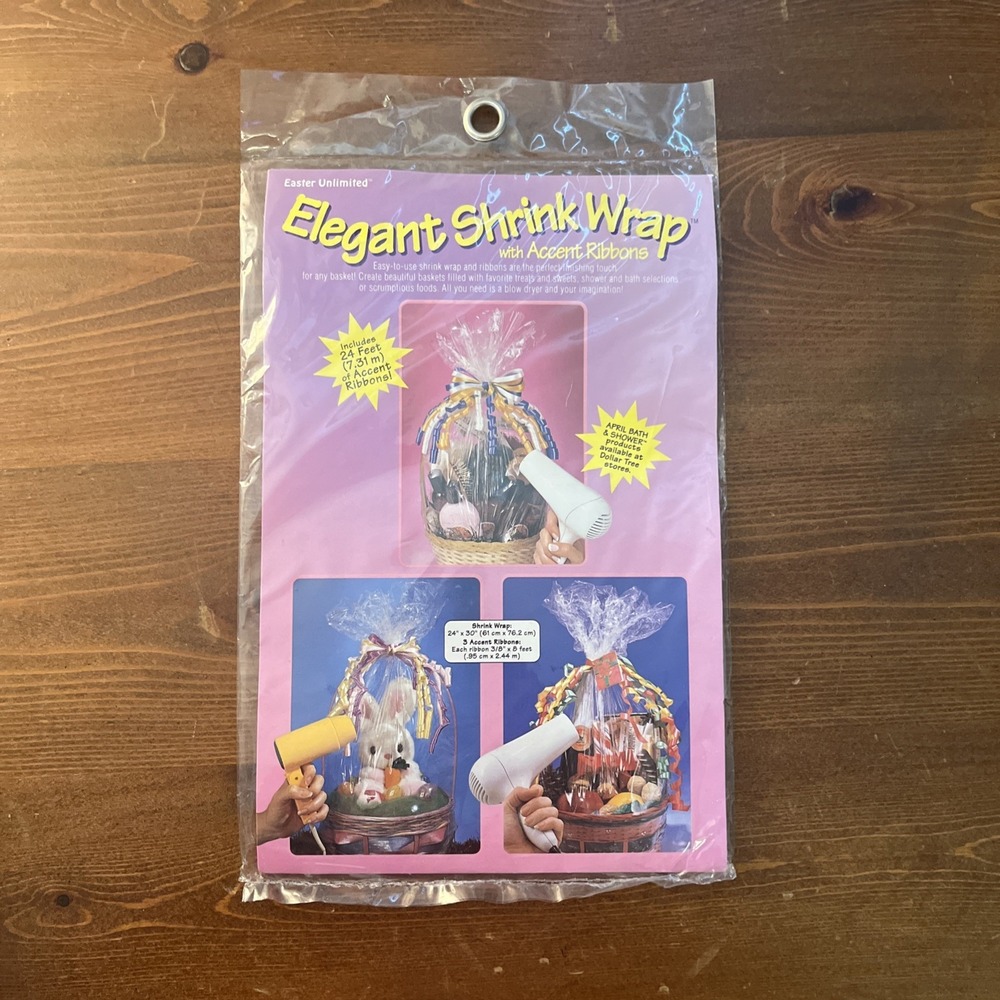 Easter Unlimited Elegant Shrink Wrap‎ with Accent Ribbons 1 package NEVER OPENED
